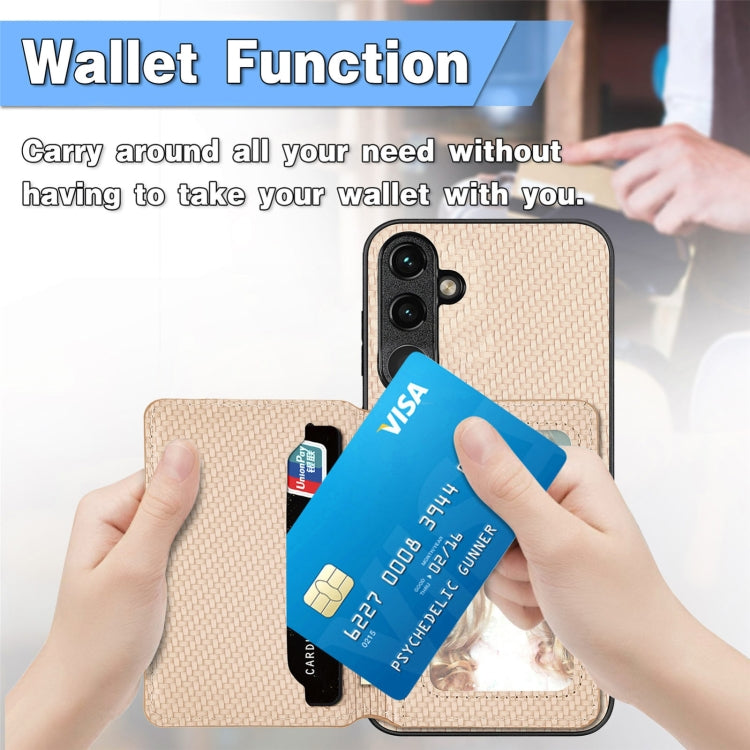 Custodia per telefono con borsa a portafoglio per carte magnetiche in fibra di carbonio, For Samsung Galaxy A54 5G