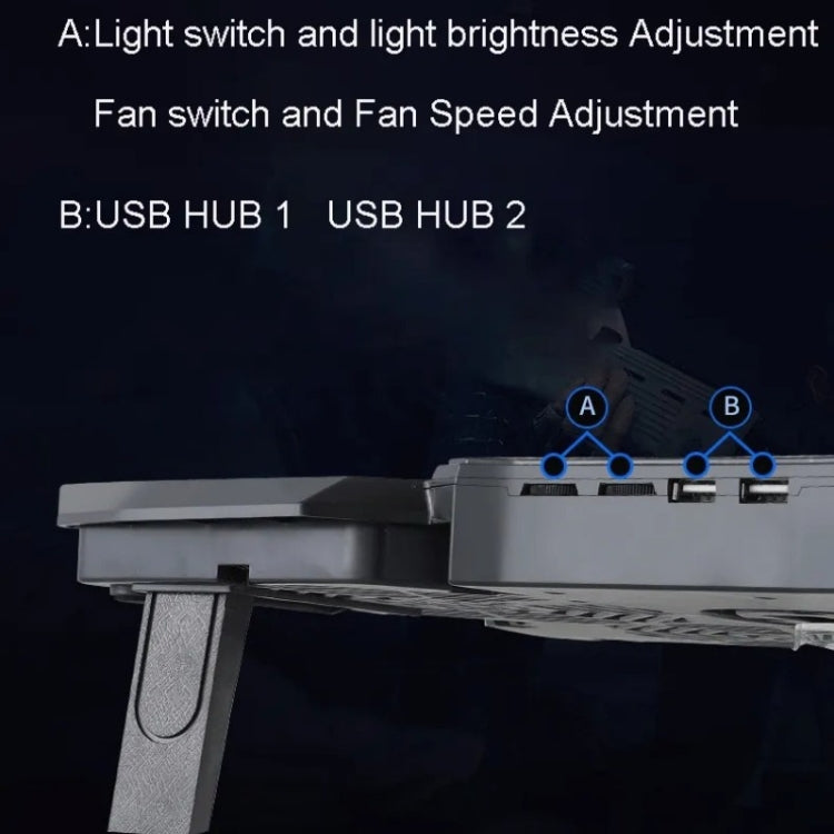 S400 Supporto da tavolo pieghevole e regolabile per laptop da gioco con quattro ventole di raffreddamento, S400