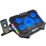 Tappetino di raffreddamento per laptop da gioco RGB S500 regolabile in altezza, 5 ventole silenziose, con supporto per telefono, S500