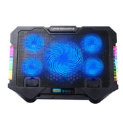 Tappetino di raffreddamento per laptop da gioco RGB S500 regolabile in altezza, 5 ventole silenziose, con supporto per telefono, S500