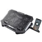 Tappetino di raffreddamento per laptop da gioco RGB S500 regolabile in altezza, 5 ventole silenziose, con supporto per telefono, S500