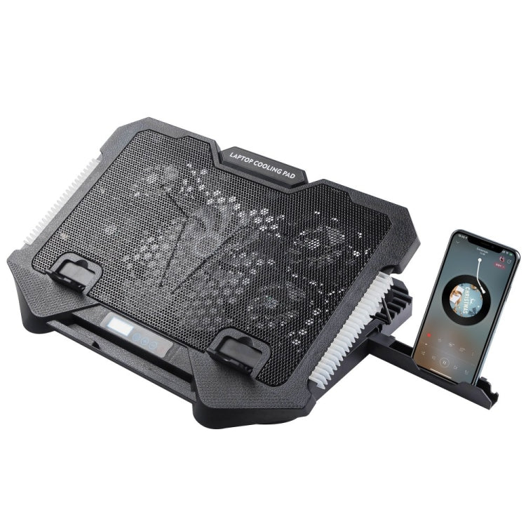 Tappetino di raffreddamento per laptop da gioco RGB S500 regolabile in altezza, 5 ventole silenziose, con supporto per telefono, S500