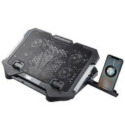 Tappetino di raffreddamento per laptop da gioco RGB S500 regolabile in altezza, 5 ventole silenziose, con supporto per telefono, S500