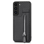 Custodia per cellulare a portafoglio con cerniera verticale in fibra di carbonio, For Samsung Galaxy S22 5G, For Samsung Galaxy S22+ 5G, For Samsung Galaxy S22 Ultra 5G, For Samsung Galaxy S21 5G