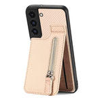 Custodia per cellulare a portafoglio con cerniera verticale in fibra di carbonio, For Samsung Galaxy S22 5G, For Samsung Galaxy S22+ 5G, For Samsung Galaxy S22 Ultra 5G, For Samsung Galaxy S21 5G
