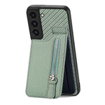 Custodia per cellulare a portafoglio con cerniera verticale in fibra di carbonio, For Samsung Galaxy S22 5G, For Samsung Galaxy S22+ 5G, For Samsung Galaxy S22 Ultra 5G, For Samsung Galaxy S21 5G