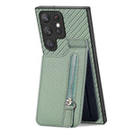 Custodia per cellulare a portafoglio con cerniera verticale in fibra di carbonio, For Samsung Galaxy S22 5G, For Samsung Galaxy S22+ 5G, For Samsung Galaxy S22 Ultra 5G, For Samsung Galaxy S21 5G
