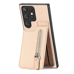 Custodia per cellulare a portafoglio con cerniera verticale in fibra di carbonio, For Samsung Galaxy S22 5G, For Samsung Galaxy S22+ 5G, For Samsung Galaxy S22 Ultra 5G, For Samsung Galaxy S21 5G