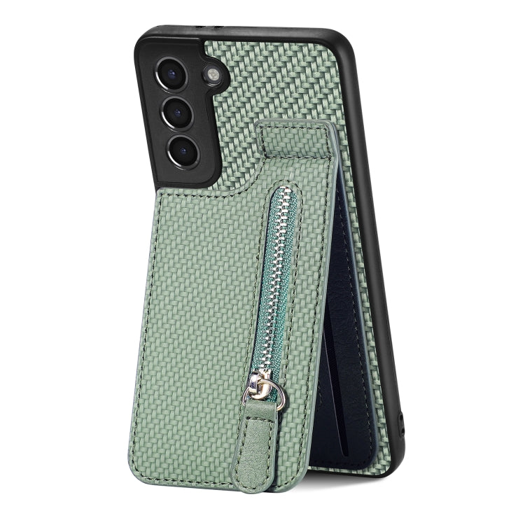 Custodia per cellulare a portafoglio con cerniera verticale in fibra di carbonio, For Samsung Galaxy S22 5G, For Samsung Galaxy S22+ 5G, For Samsung Galaxy S22 Ultra 5G, For Samsung Galaxy S21 5G