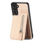 Custodia per cellulare a portafoglio con cerniera verticale in fibra di carbonio, For Samsung Galaxy S22 5G, For Samsung Galaxy S22+ 5G, For Samsung Galaxy S22 Ultra 5G, For Samsung Galaxy S21 5G