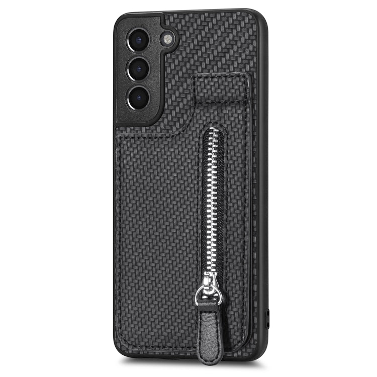 Custodia per cellulare a portafoglio con cerniera verticale in fibra di carbonio, For Samsung Galaxy S21+ 5G, For Samsung Galaxy S21 Ultra 5G, For Samsung Galaxy S20 FE, For Samsung Galaxy A04 4G