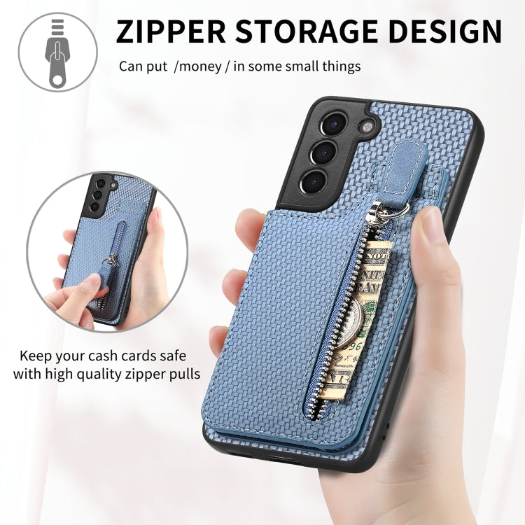 Custodia per cellulare a portafoglio con cerniera verticale in fibra di carbonio, For Samsung Galaxy S21+ 5G, For Samsung Galaxy S21 Ultra 5G, For Samsung Galaxy S20 FE, For Samsung Galaxy A04 4G