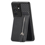 Custodia per cellulare a portafoglio con cerniera verticale in fibra di carbonio, For Samsung Galaxy S21+ 5G, For Samsung Galaxy S21 Ultra 5G, For Samsung Galaxy S20 FE, For Samsung Galaxy A04 4G