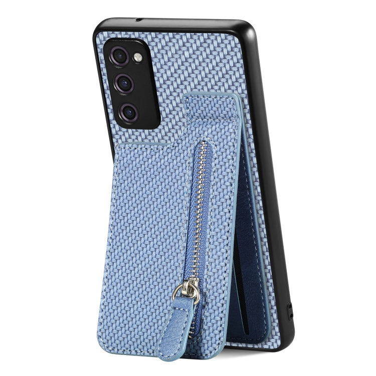 Custodia per cellulare a portafoglio con cerniera verticale in fibra di carbonio, For Samsung Galaxy S21+ 5G, For Samsung Galaxy S21 Ultra 5G, For Samsung Galaxy S20 FE, For Samsung Galaxy A04 4G