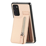 Custodia per cellulare a portafoglio con cerniera verticale in fibra di carbonio, For Samsung Galaxy S21+ 5G, For Samsung Galaxy S21 Ultra 5G, For Samsung Galaxy S20 FE, For Samsung Galaxy A04 4G