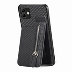 Custodia per cellulare a portafoglio con cerniera verticale in fibra di carbonio, For Samsung Galaxy S21+ 5G, For Samsung Galaxy S21 Ultra 5G, For Samsung Galaxy S20 FE, For Samsung Galaxy A04 4G