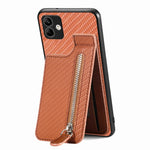 Custodia per cellulare a portafoglio con cerniera verticale in fibra di carbonio, For Samsung Galaxy S21+ 5G, For Samsung Galaxy S21 Ultra 5G, For Samsung Galaxy S20 FE, For Samsung Galaxy A04 4G