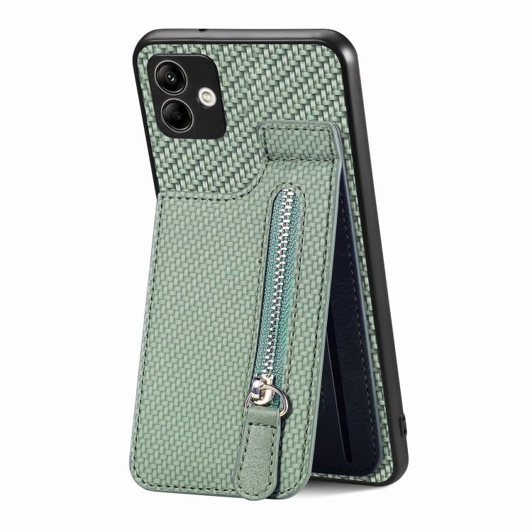 Custodia per cellulare a portafoglio con cerniera verticale in fibra di carbonio, For Samsung Galaxy S21+ 5G, For Samsung Galaxy S21 Ultra 5G, For Samsung Galaxy S20 FE, For Samsung Galaxy A04 4G