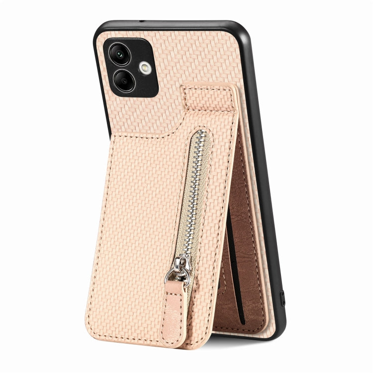 Custodia per cellulare a portafoglio con cerniera verticale in fibra di carbonio, For Samsung Galaxy S21+ 5G, For Samsung Galaxy S21 Ultra 5G, For Samsung Galaxy S20 FE, For Samsung Galaxy A04 4G