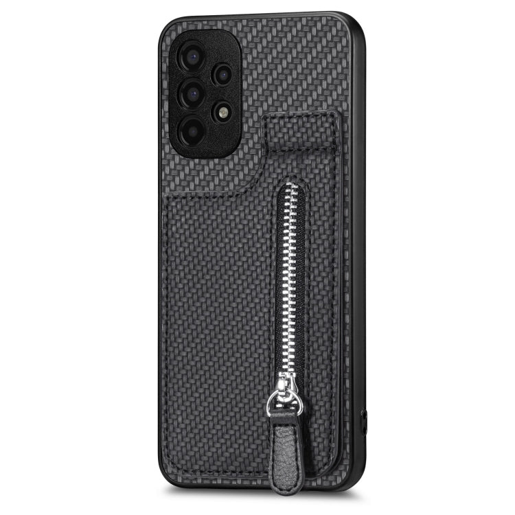 Custodia per cellulare a portafoglio con cerniera verticale in fibra di carbonio, For Samsung Galaxy A13 4G, For Samsung Galaxy A13 5G, For Samsung Galaxy A14 5G, For Samsung Galaxy A22 4G