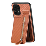 Custodia per cellulare a portafoglio con cerniera verticale in fibra di carbonio, For Samsung Galaxy A13 4G, For Samsung Galaxy A13 5G, For Samsung Galaxy A14 5G, For Samsung Galaxy A22 4G