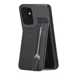 Custodia per cellulare a portafoglio con cerniera verticale in fibra di carbonio, For Samsung Galaxy A13 4G, For Samsung Galaxy A13 5G, For Samsung Galaxy A14 5G, For Samsung Galaxy A22 4G
