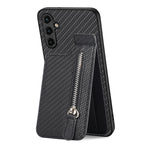 Custodia per cellulare a portafoglio con cerniera verticale in fibra di carbonio, For Samsung Galaxy A13 4G, For Samsung Galaxy A13 5G, For Samsung Galaxy A14 5G, For Samsung Galaxy A22 4G