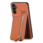 Custodia per cellulare a portafoglio con cerniera verticale in fibra di carbonio, For Samsung Galaxy A13 4G, For Samsung Galaxy A13 5G, For Samsung Galaxy A14 5G, For Samsung Galaxy A22 4G