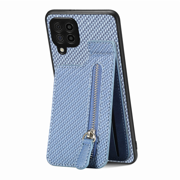 Custodia per cellulare a portafoglio con cerniera verticale in fibra di carbonio, For Samsung Galaxy A13 4G, For Samsung Galaxy A13 5G, For Samsung Galaxy A14 5G, For Samsung Galaxy A22 4G