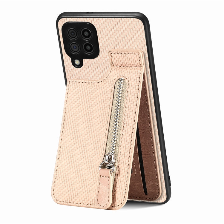 Custodia per cellulare a portafoglio con cerniera verticale in fibra di carbonio, For Samsung Galaxy A13 4G, For Samsung Galaxy A13 5G, For Samsung Galaxy A14 5G, For Samsung Galaxy A22 4G