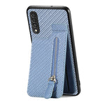 Custodia per cellulare a portafoglio con cerniera verticale in fibra di carbonio, For Samsung Galaxy A50