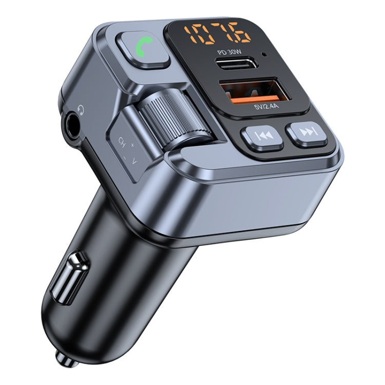 Kit vivavoce per auto vivavoce per lettore MP3 T16, caricabatterie rapido senza fili Bluetooth 5.1 FM, T16 Bluetooth 5.1