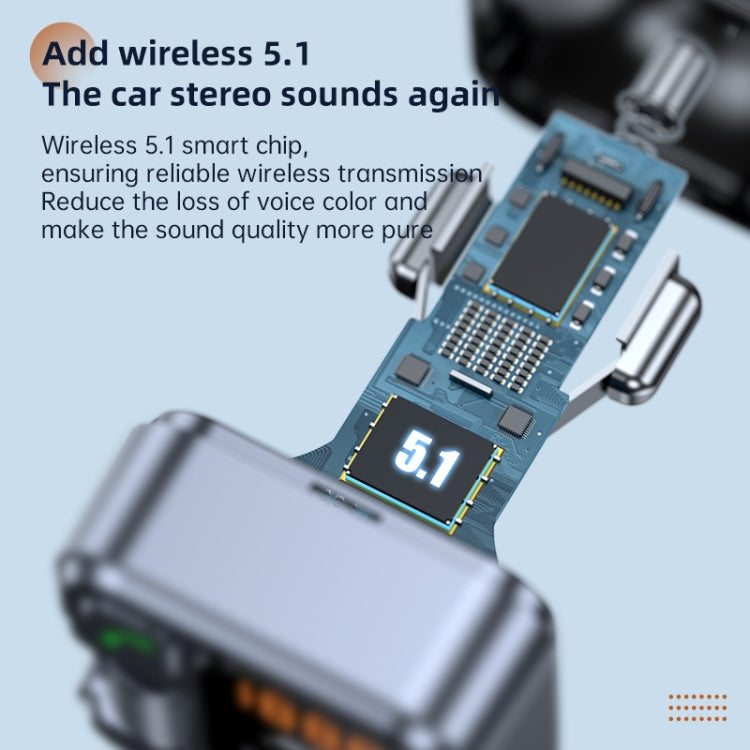 Kit vivavoce per auto vivavoce per lettore MP3 T16, caricabatterie rapido senza fili Bluetooth 5.1 FM, T16 Bluetooth 5.1