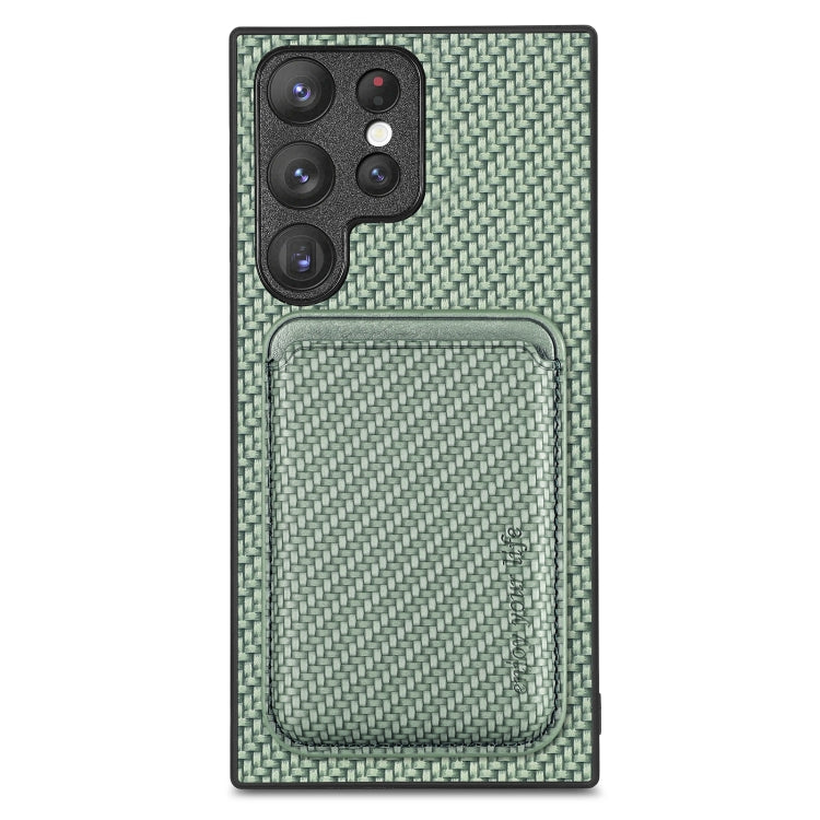 Custodia per telefono magnetica Magsafe in pelle in fibra di carbonio, For Samsung Galaxy S22 5G, For Samsung Galaxy S22+ 5G, For Samsung Galaxy S22 Ultra 5G, For Samsung Galaxy S21 5G