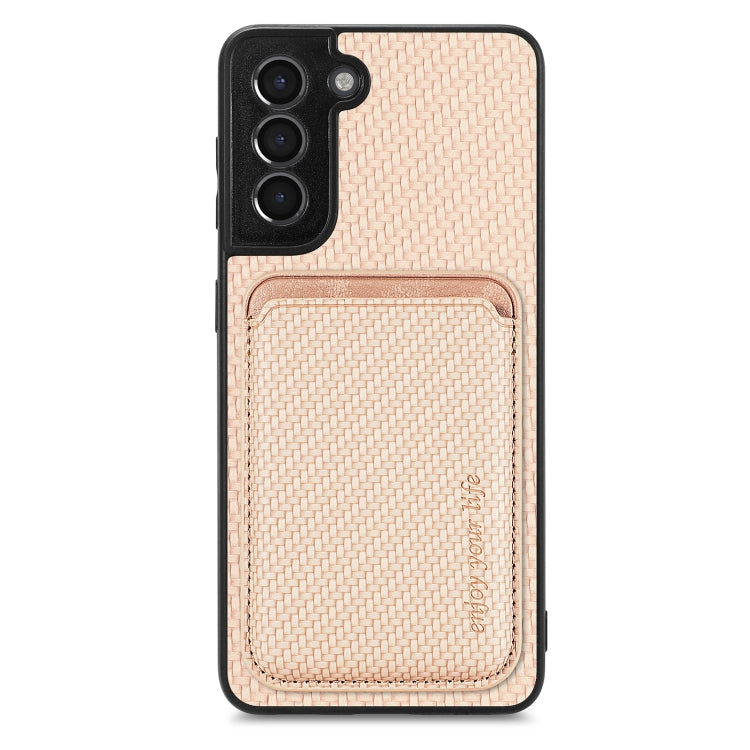 Custodia per telefono magnetica Magsafe in pelle in fibra di carbonio, For Samsung Galaxy S21+ 5G, For Samsung Galaxy S21 Ultra 5G, For Samsung Galaxy S21 FE 5G, For Samsung Galaxy S20 FE