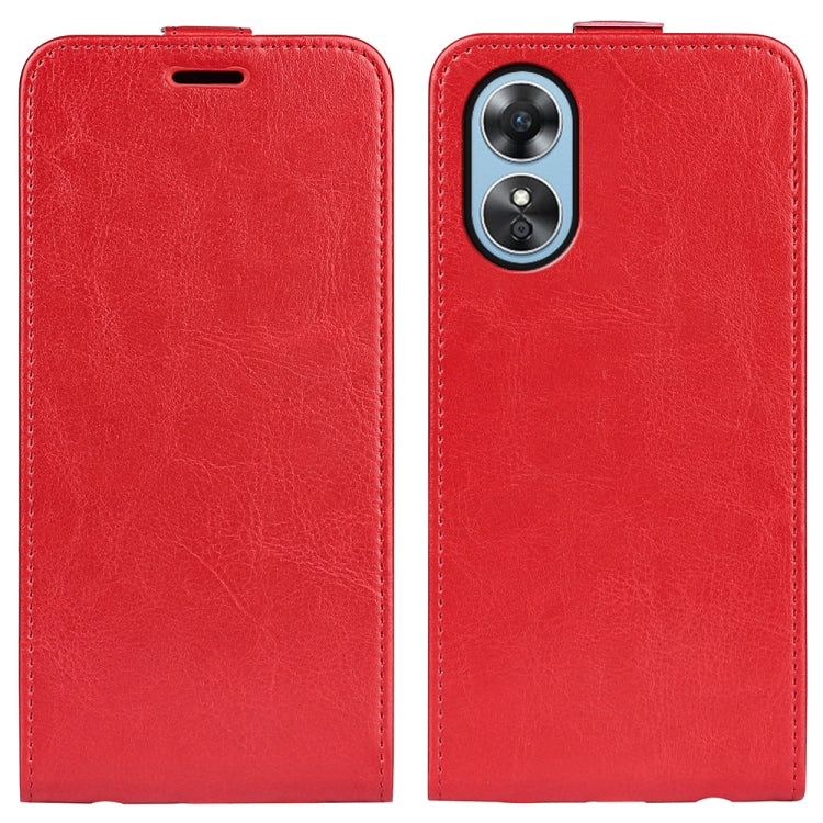 Per OPPO A17 R64 Custodia per telefono in pelle con vibrazione verticale Texture, For OPPO A17