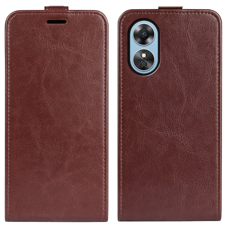 Per OPPO A17 R64 Custodia per telefono in pelle con vibrazione verticale Texture, For OPPO A17