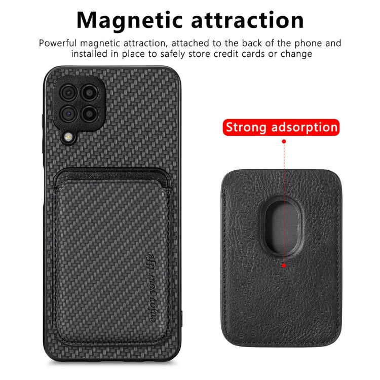 Custodia per telefono magnetica Magsafe in pelle in fibra di carbonio, For Samsung Galaxy A22 4G, For Samsung Galaxy A22 5G, For Samsung Galaxy A32 5G, For Samsung Galaxy A50
