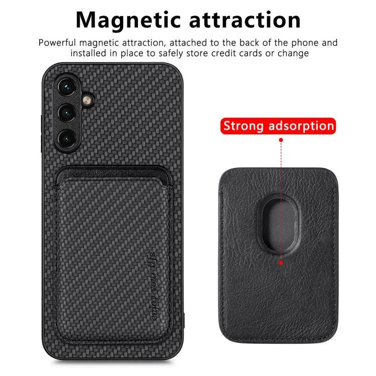 Custodia per telefono magnetica Magsafe in pelle in fibra di carbonio, For Samsung Galaxy A54 5G