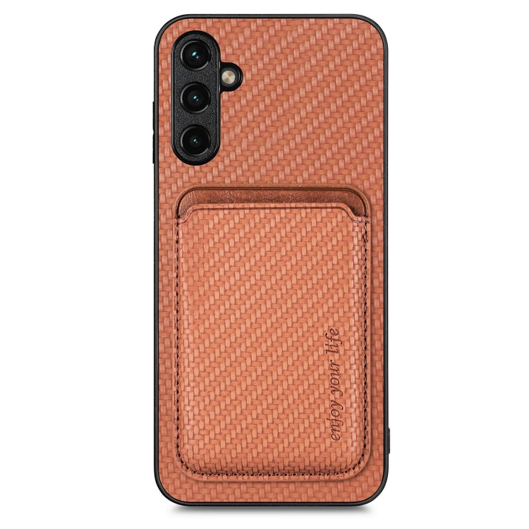 Custodia per telefono magnetica Magsafe in pelle in fibra di carbonio, For Samsung Galaxy A54 5G