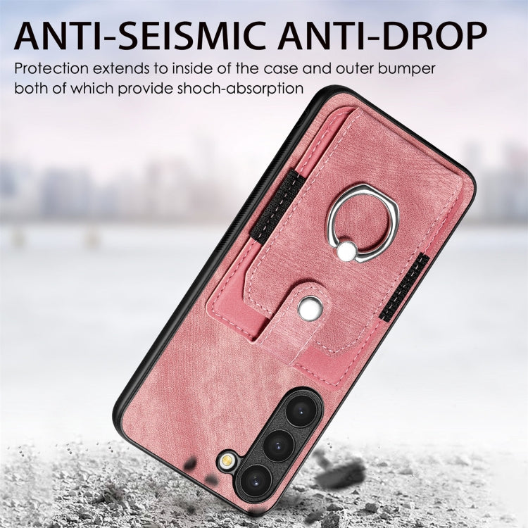 Retro cassa del telefono del raccoglitore della carta dell'anello di pelle-tatto, For Samsung Galaxy S23+ 5G, For Samsung Galaxy S23 Ultra 5G, For Samsung Galaxy S20+, For Samsung Galaxy S20 FE