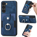Retro cassa del telefono del raccoglitore della carta dell'anello di pelle-tatto, For Samsung Galaxy S23+ 5G, For Samsung Galaxy S23 Ultra 5G, For Samsung Galaxy S20+, For Samsung Galaxy S20 FE