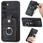 Retro cassa del telefono del raccoglitore della carta dell'anello di pelle-tatto, For Samsung Galaxy S23+ 5G, For Samsung Galaxy S23 Ultra 5G, For Samsung Galaxy S20+, For Samsung Galaxy S20 FE