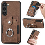 Retro cassa del telefono del raccoglitore della carta dell'anello di pelle-tatto, For Samsung Galaxy S23+ 5G, For Samsung Galaxy S23 Ultra 5G, For Samsung Galaxy S20+, For Samsung Galaxy S20 FE