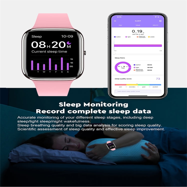 Y9 Pro Smart Watch con schermo a colori da 1,85 pollici, supporta il monitoraggio della frequenza cardiaca / monitoraggio della pressione sanguigna