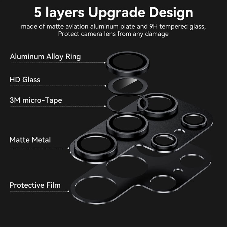 Per Samsung Galaxy S23 Ultra 5G ENKAY Hat-Prince AR Pellicola per obiettivo della fotocamera in vetro temperato antiriflesso in lega di alluminio