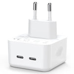 NORTHJO NOGAN3502 GaN PD PPS 35W Dual USB-C/Type-C Caricatore rapido da parete, EU Plug, UK Plug