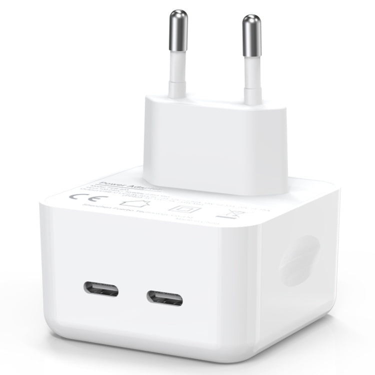 NORTHJO NOGAN3502 GaN PD PPS 35W Dual USB-C/Type-C Caricatore rapido da parete, EU Plug, UK Plug