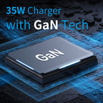 NORTHJO NOGAN3502 GaN PD PPS 35W Dual USB-C/Type-C Caricatore rapido da parete, EU Plug, UK Plug