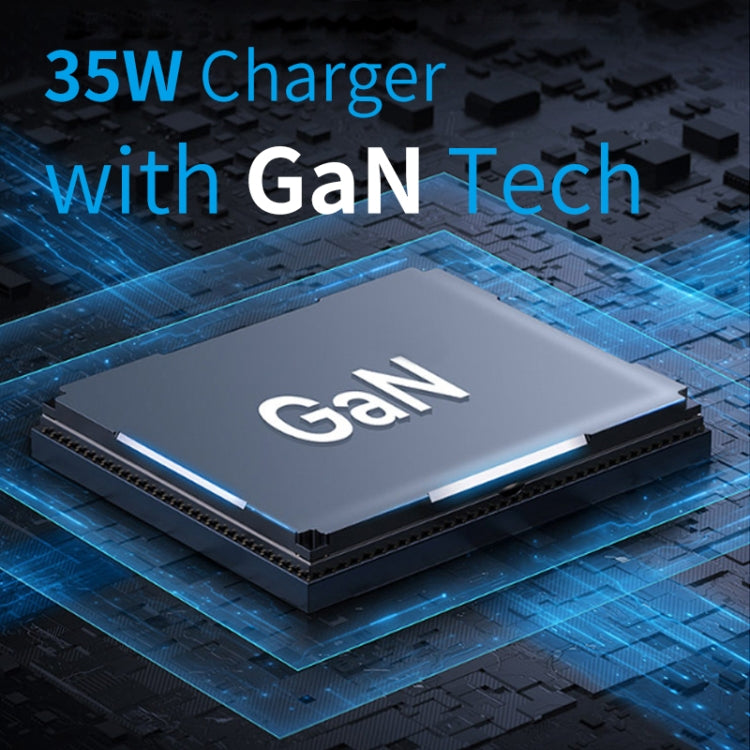 NORTHJO NOGAN3502 GaN PD PPS 35W Dual USB-C/Type-C Caricatore rapido da parete, EU Plug, UK Plug